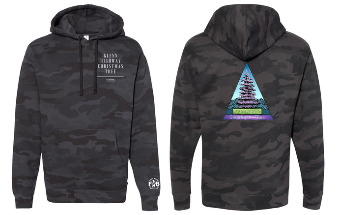 GLENN HIGHWAY CHRISTMAS TREE BLACK CAMO HOODIE