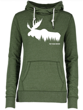 Load image into Gallery viewer, Moose in the trees on Women&#39;s Hoodie