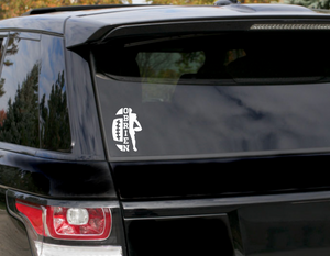 FOOTBALL WHITE CAR WINDOW DECAL (5.3 TALL BY 3.6 WIDE)