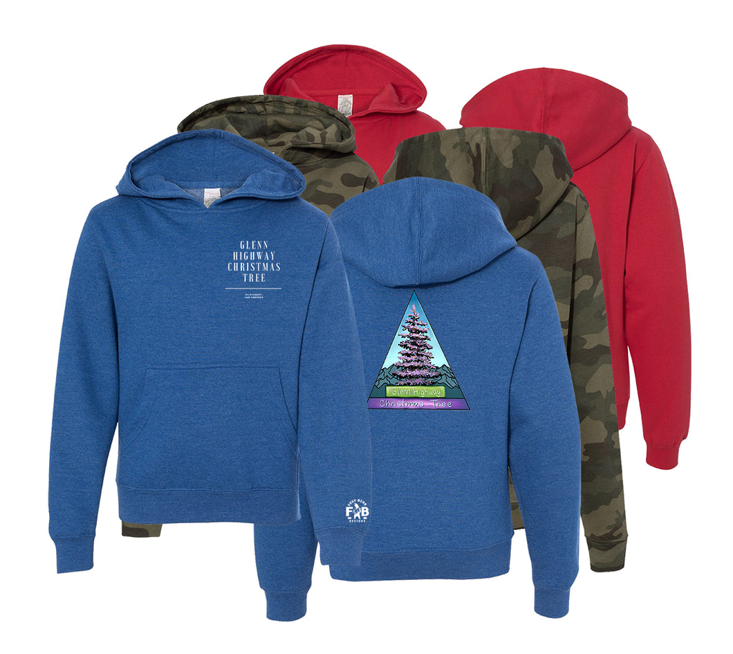 GLENN HIGHWAY CHRISTMAS TREE YOUTH HOODIE
