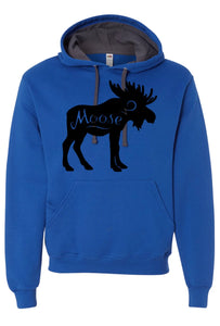 Moose in Black on Hoodie